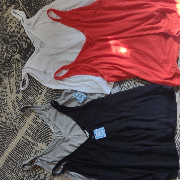 Free People Tops - Free People 🌿 | Bundle of 3 Dani Tanks (Black, Gray, and White, No red)
